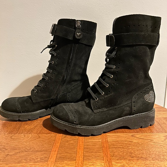 Italian-made Barely Worn Combat-Style Boots - Picture 3 of 8
